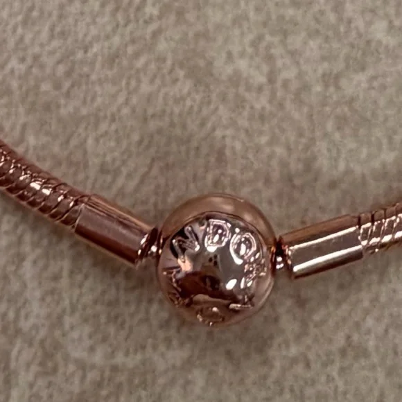 Pandora Rose Gold Tone Snake Chain Charm Bracelet - Picture 3 of 3